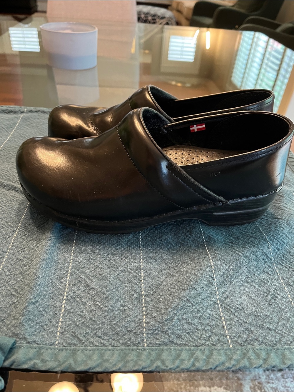 Sanita Black Leather Clogs, Comfortable Slip-Resistant, Size 41 Aka 10 Women’s